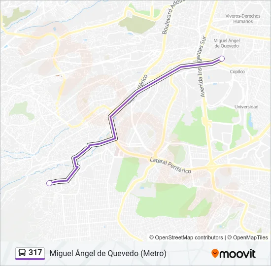 317 Bus Line Map
