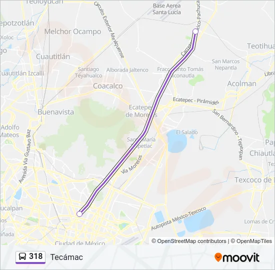 318 Bus Line Map