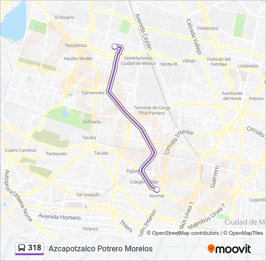 318 Bus Line Map