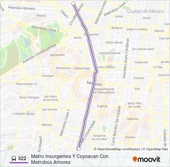 322 Bus Line Map