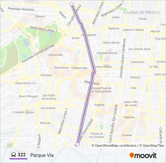 322 Bus Line Map