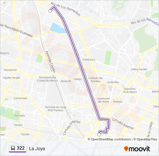 322 Bus Line Map
