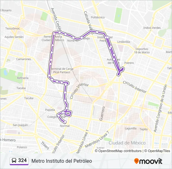 324 Bus Line Map