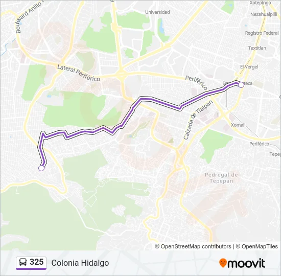 325 Bus Line Map