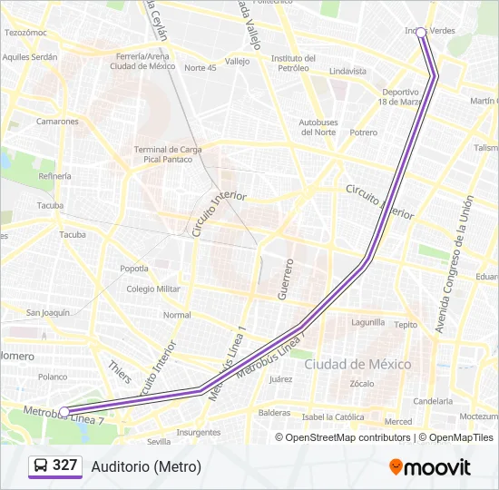 327 Bus Line Map