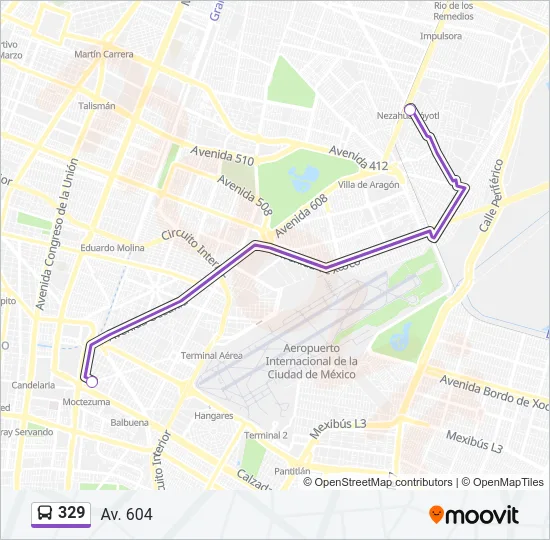 329 Bus Line Map