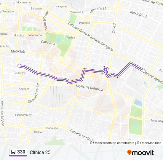 330 Bus Line Map