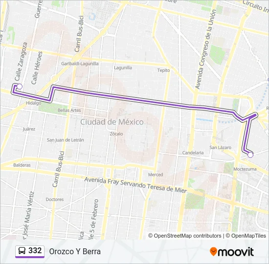 332 Bus Line Map