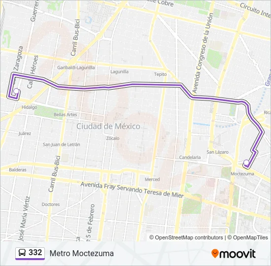 332 Bus Line Map