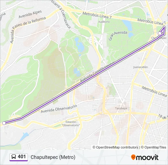 401 Bus Line Map