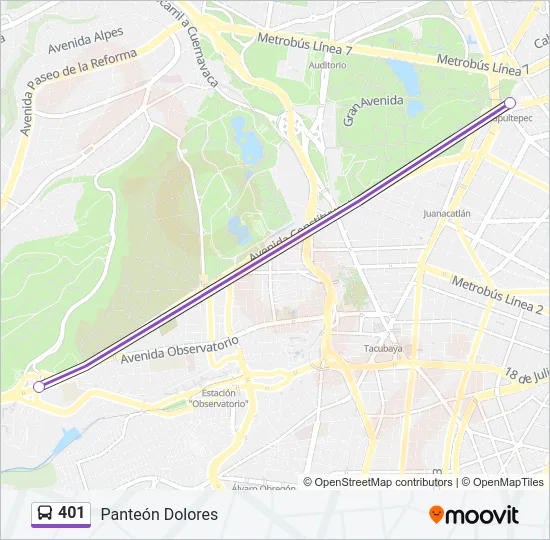 401 Bus Line Map