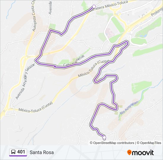 Mapa de 401 de autobús