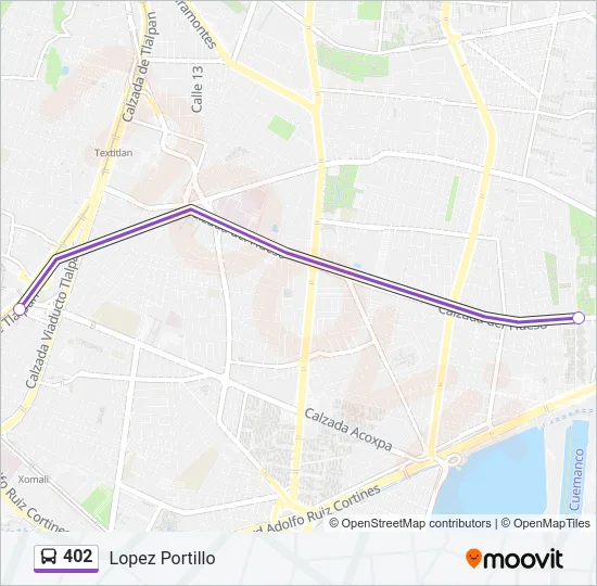 402 Bus Line Map