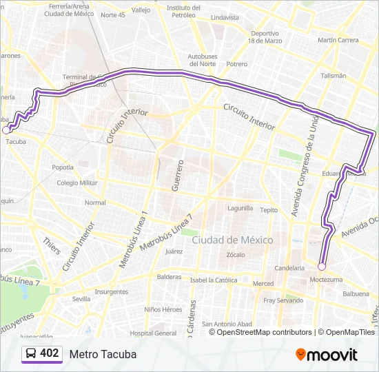 402 Bus Line Map