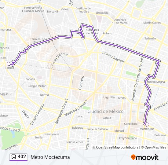 402 bus Line Map