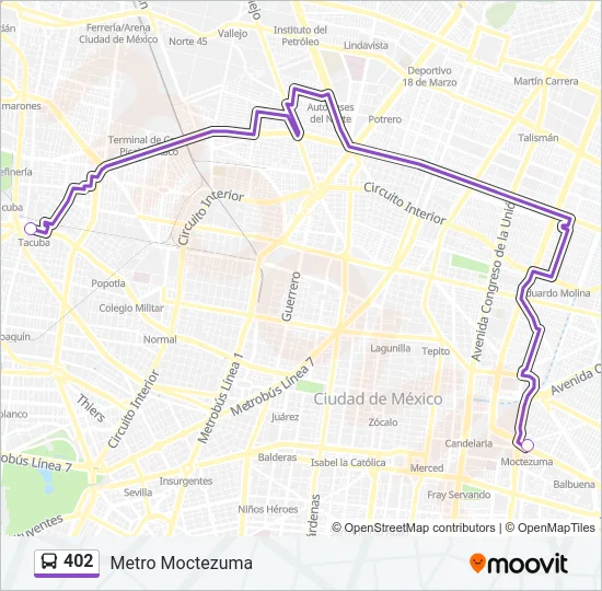 402 Bus Line Map