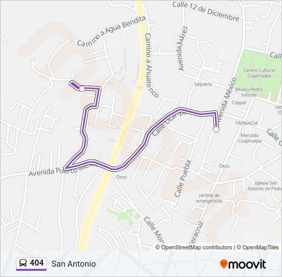Mapa de 404 de autobús