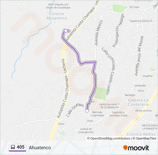 405 Bus Line Map