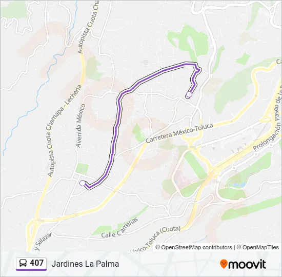 407 Bus Line Map