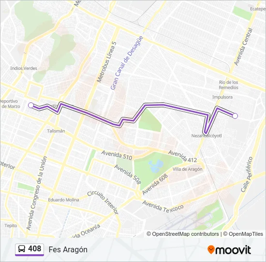 408 Bus Line Map