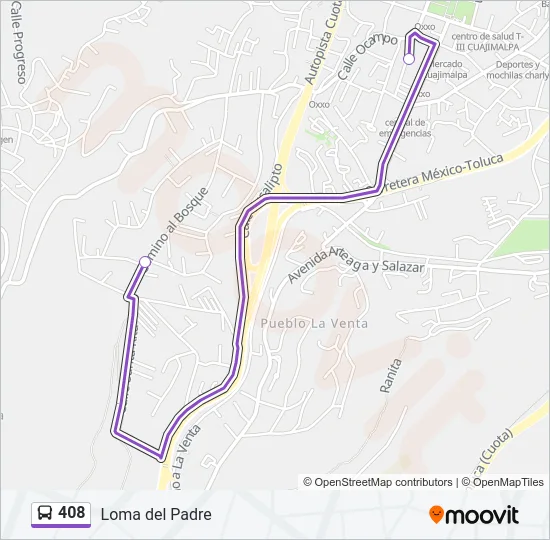 408 Bus Line Map