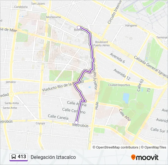413 Bus Line Map
