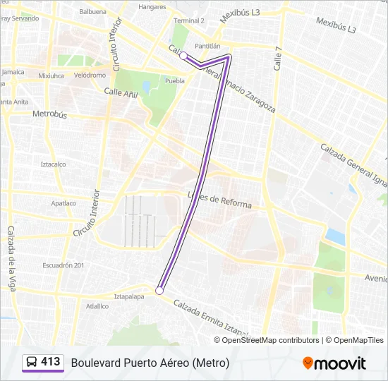 413 Bus Line Map