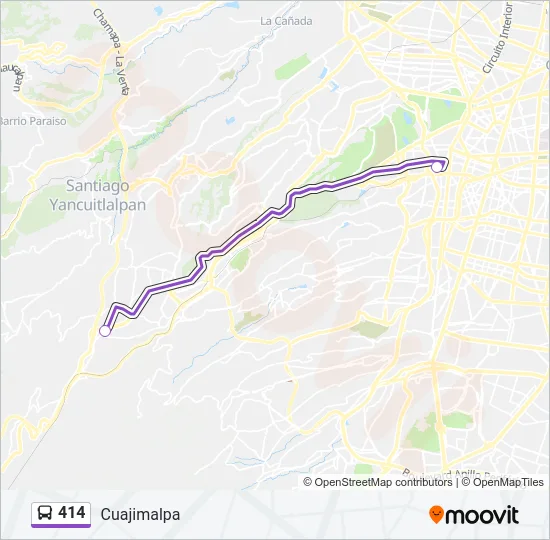 414 Bus Line Map