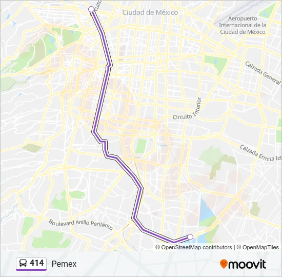 414 Bus Line Map
