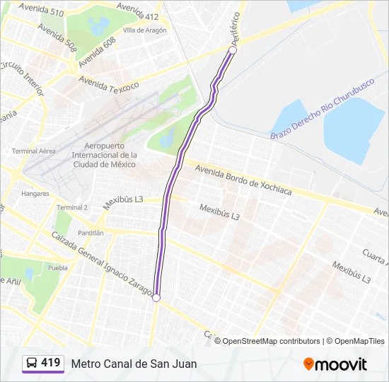 419 Bus Line Map