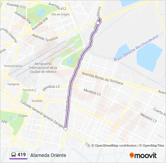 419 Bus Line Map