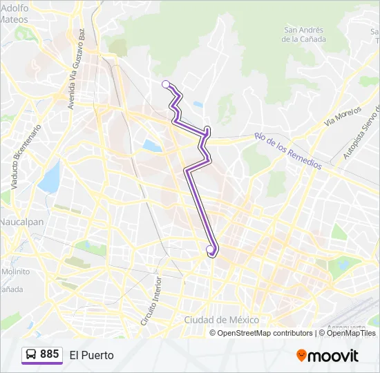 885 Bus Line Map