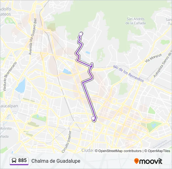 885 Bus Line Map