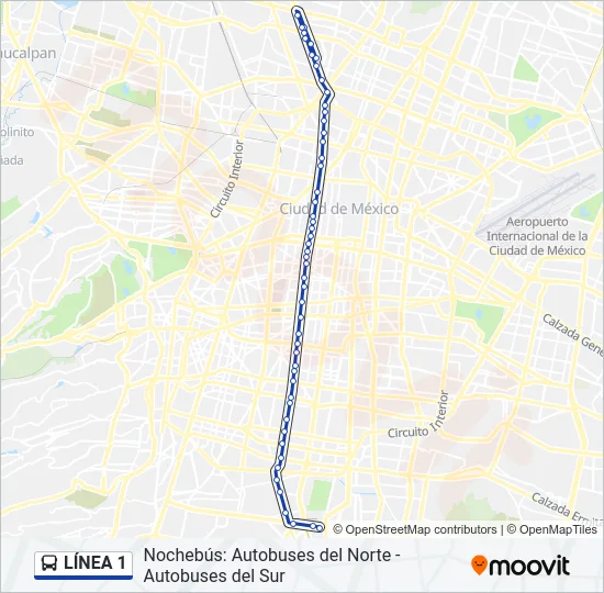 LÍNEA 1 Bus Line Map