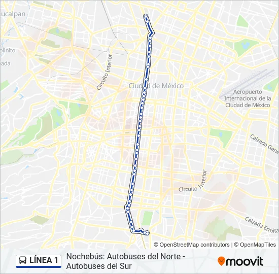 LÍNEA 1 Bus Line Map