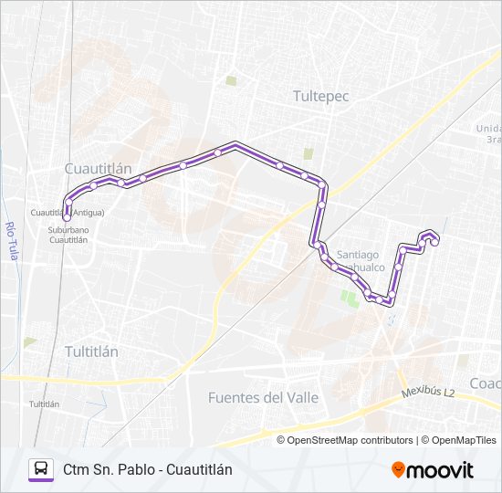 CTM SAN PABLO - CUAUTITLÁN bus Line Map