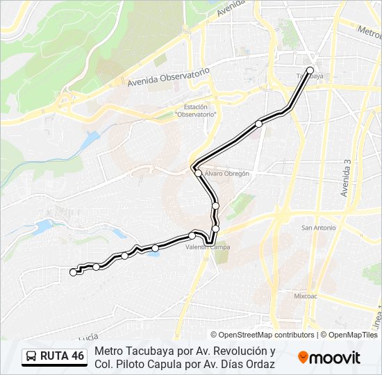 Mapa de RUTA 46 de autobús