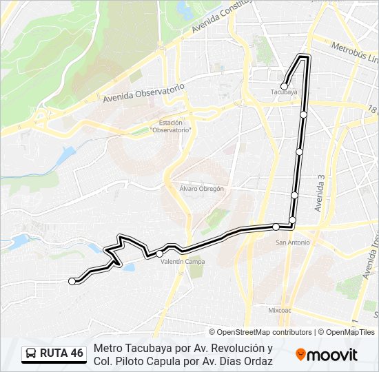 Mapa de RUTA 46 de autobús