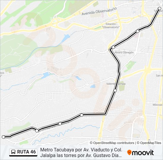 Mapa de RUTA 46 de autobús