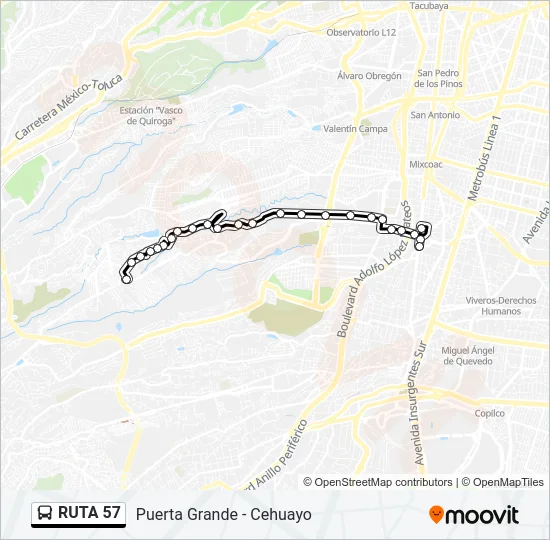 RUTA 57 Bus Line Map