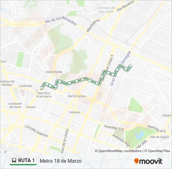 RUTA 1 Bus Line Map
