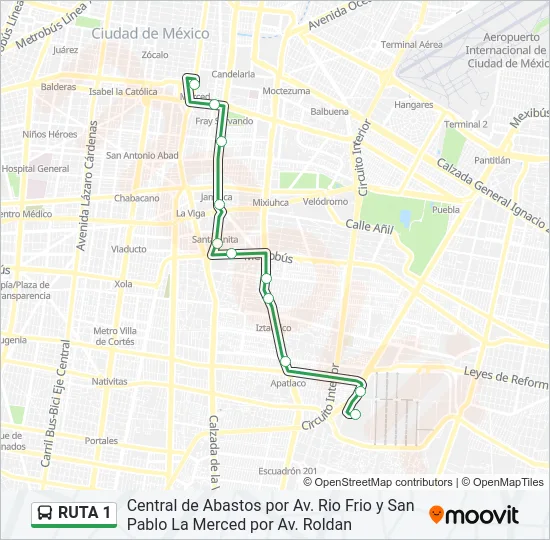 RUTA 1 Bus Line Map