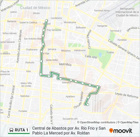 RUTA 1 Bus Line Map
