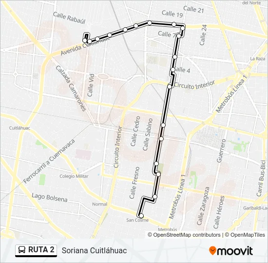 RUTA 2 Bus Line Map