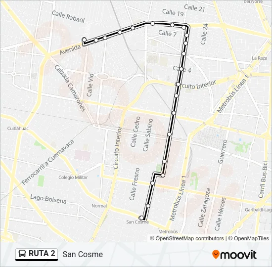RUTA 2 Bus Line Map
