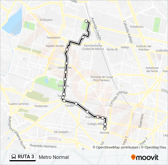 RUTA 3 Bus Line Map