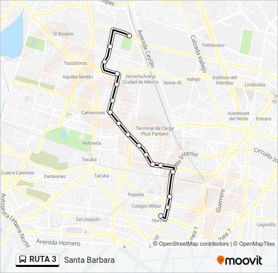 RUTA 3 Bus Line Map