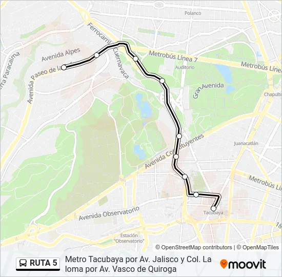 RUTA 5 Bus Line Map