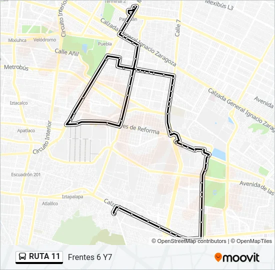 RUTA 11 Bus Line Map