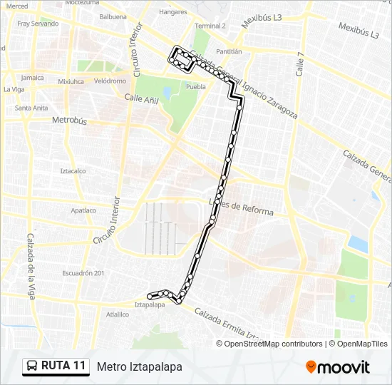 RUTA 11 Bus Line Map
